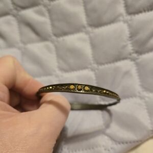 Elegant Gold and Black Bangle Bracelet